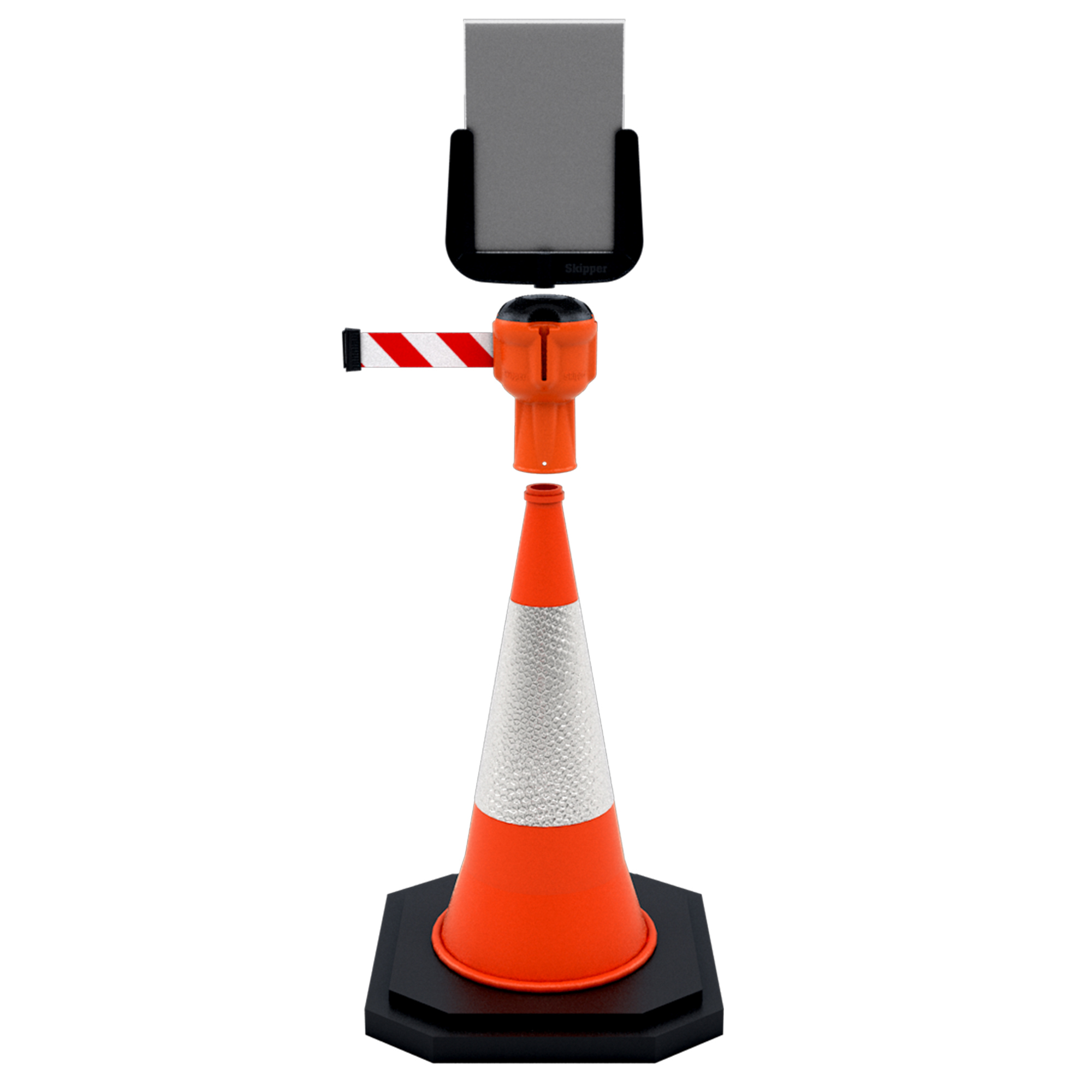 Skipper Retractable Unit  For Barrier (Orange with red/white tape)